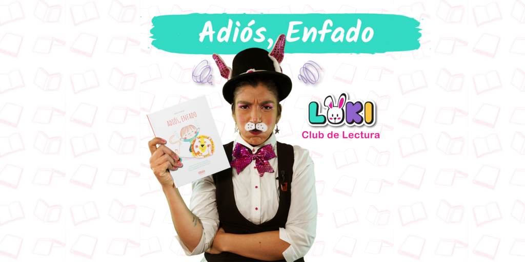 loki (coneja humana) sosteniendo el libro adios enfado